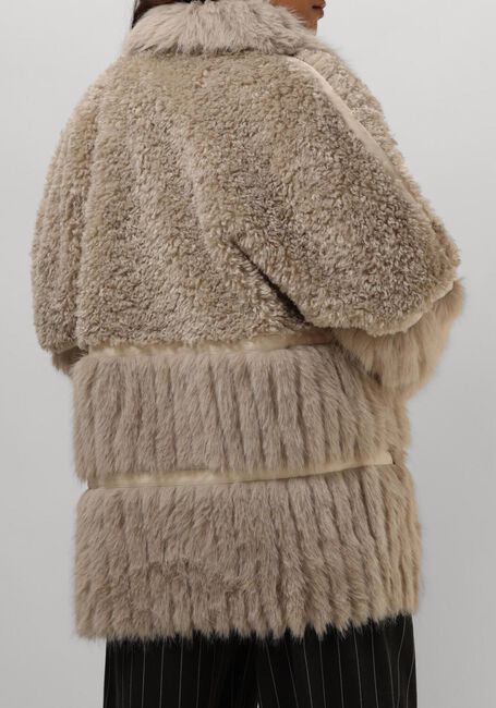 Ecru BEAUMONT Faux fur jas KAIA - large