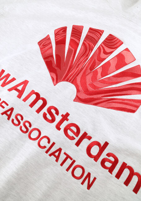 Lichtgrijze NEW AMSTERDAM SURF ASSOCIATION Sweater LOGO HOODIE ASH/POPPY RED - large