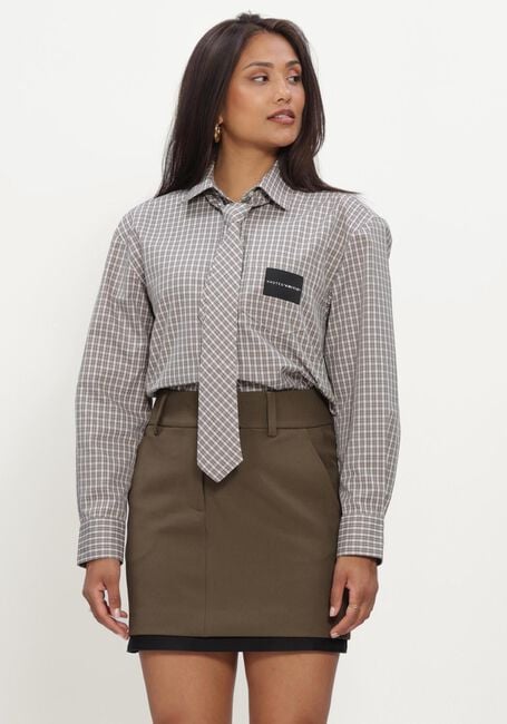 Beige HAUTE L'AMITI&Eacute; Tops & T-shirts CHESS TIE SHIRT - large