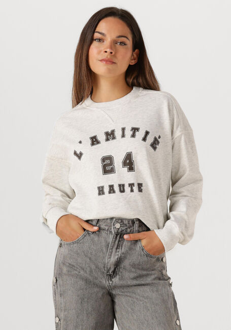 Lichtgrijze HAUTE L'AMITI&Eacute; Trui COLLEGE CURVE SWEAT - large