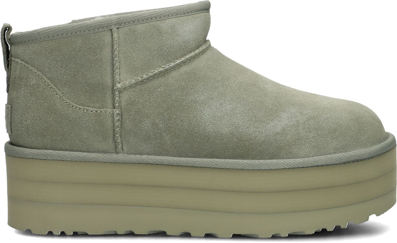 UGG Vachtlaarzen Dames W Classic Ultra Mini Platform, Maat: 41, Materiaal: Suède, Kleur: Groen