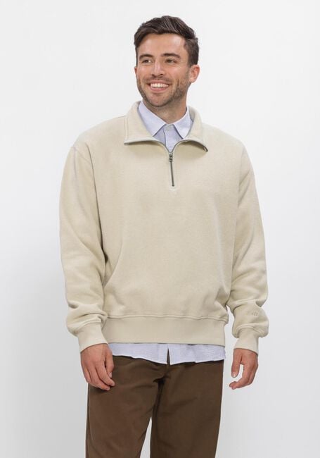 Beige FOR&Eacute;T Trui RAIN HALFZIP SWEATSHIRT - large