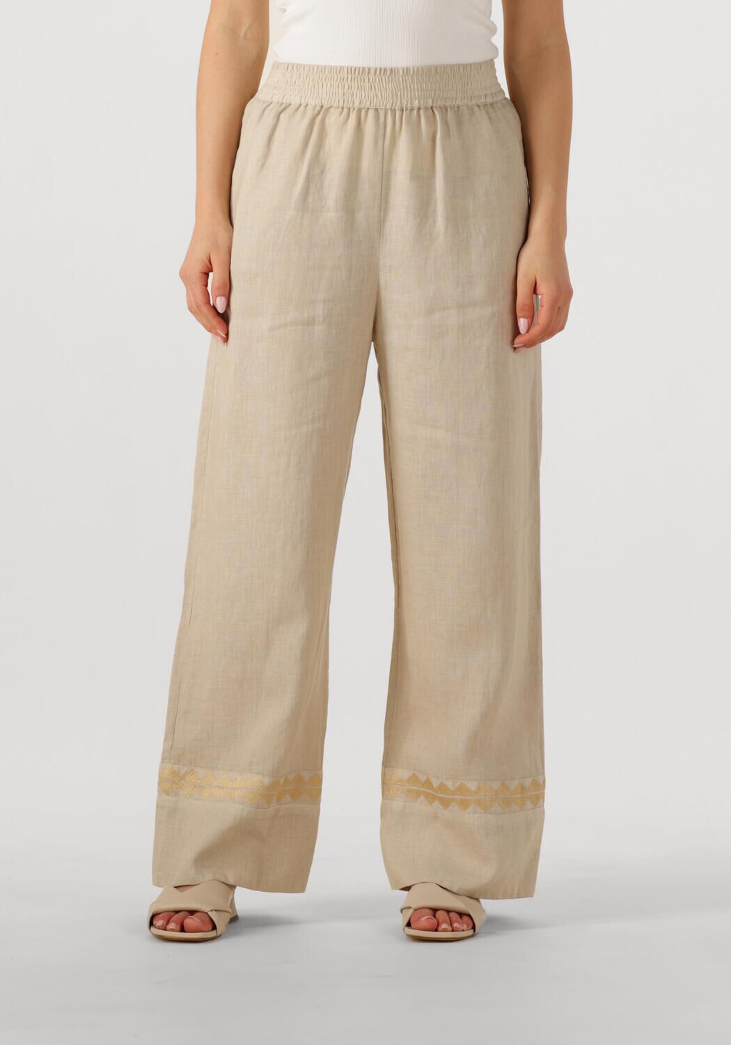 Greek Archaic Kori Wijde Broek Dames 210624, Maat: M, Kleur: Beige afbeelding 1