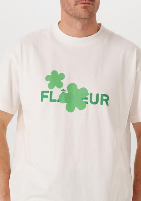 Witte FLANEUR Polo / T-shirt ORGANIC FLOWER TSHIRT - large