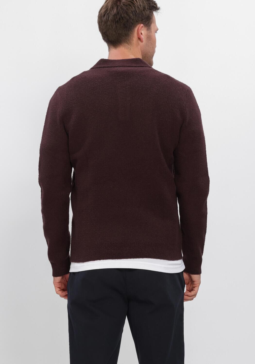 Bordeaux PROFUOMO Polo POLO LS BOILED WOOL - large