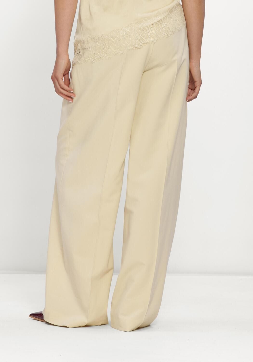 Ecru LUISA CERANO Wijde broek CANVAS-WIDELEG-PANTS - large