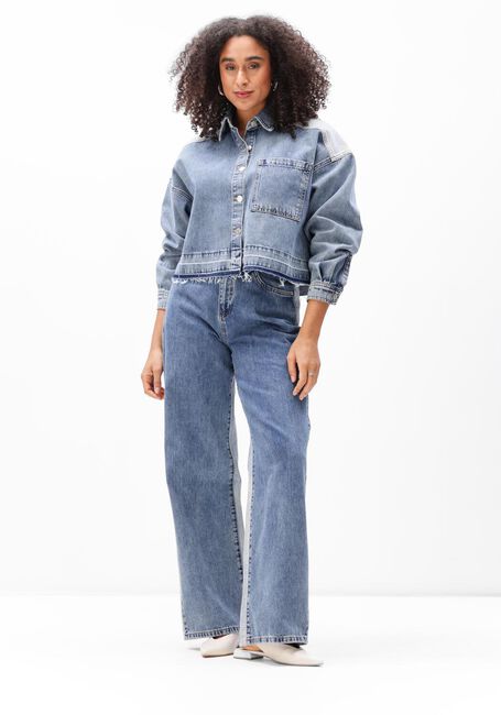 Blauwe ALIX THE LABEL Spijkerjas LADIES WOVEN MIX DENIM BLOUSE - large