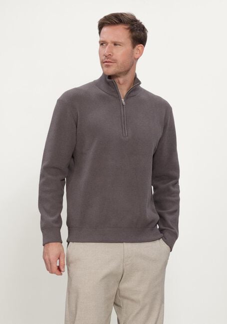 Grijze NN.07 Trui DANNY HALF ZIP 6429 - large