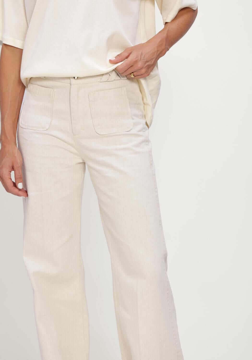 Ecru DOROTHEE SCHUMACHER Straight leg jeans SUMMER OF LOVE PANTS - large