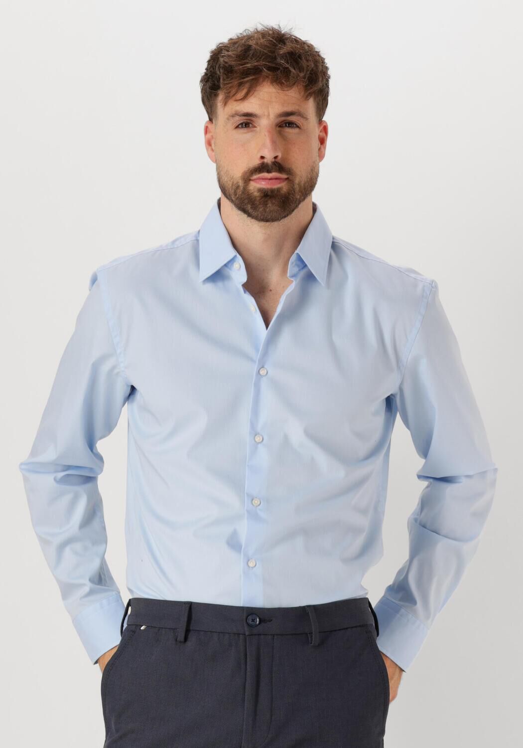 Boss Black Business Overhemd Heren H-hank-kent0c1-214, Maat: 38, Kleur: Lichtblauw