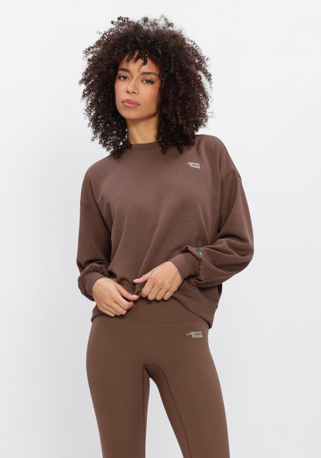 Mercer Amsterdam Sweater Dames The Mercer Scuba Crewneck W, Maat: XL, Kleur: Bruin afbeelding 1