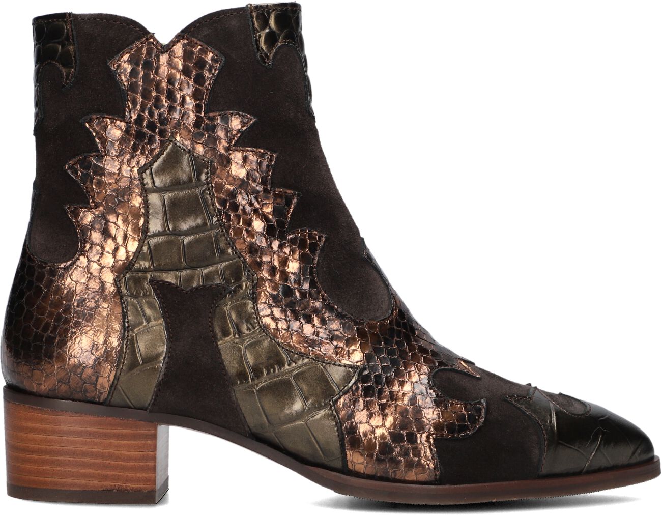 Pertini Enkellaarsjes
Dames 32709, Maat: 38,5, Materiaal: Suède, Kleur: Brons
