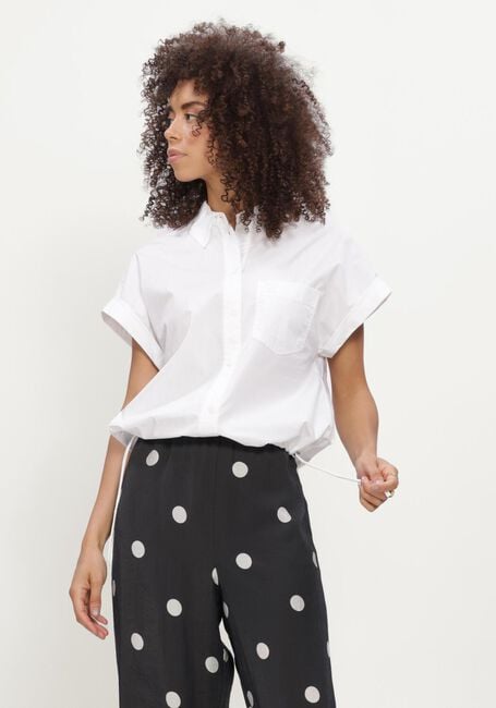 Witte DANTE6 Blouses ECLAT CAP-SLEEVE BUTTON DOWN SHIRT - large