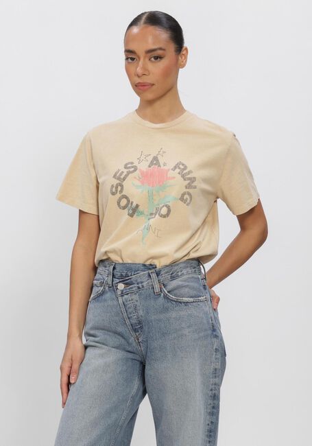 Beige GANNI T-shirt FUTURE HEAVY JERSEY OVERSIZED T SHIRT - large