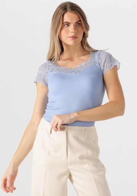 Lichtblauwe ROSEMUNDE Top BEATHA CAPSLEEVE - large