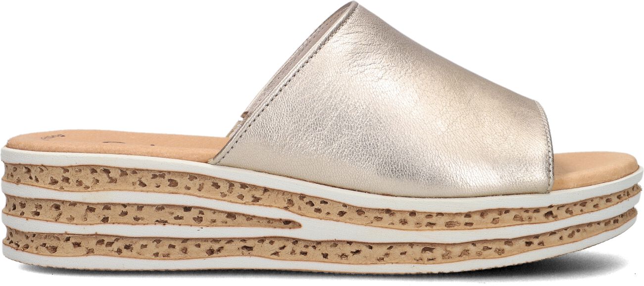 Gabor Slippers
Dames 559, Maat: 39, Materiaal: Leer, Kleur: Goud