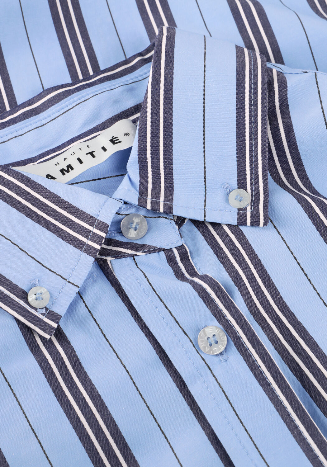 Blauwe HAUTE L'AMITI&Eacute; Blouses BUTTON DOWN STRIPE SHIRT - large