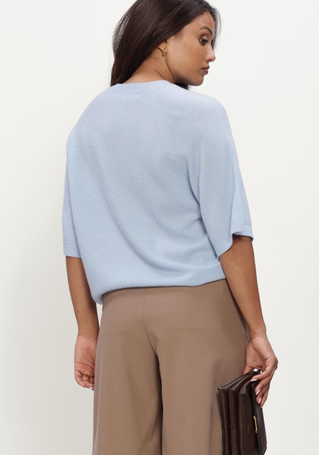 Lichtgrijze ABSOLUT CASHMERE T-shirt LEANA - large