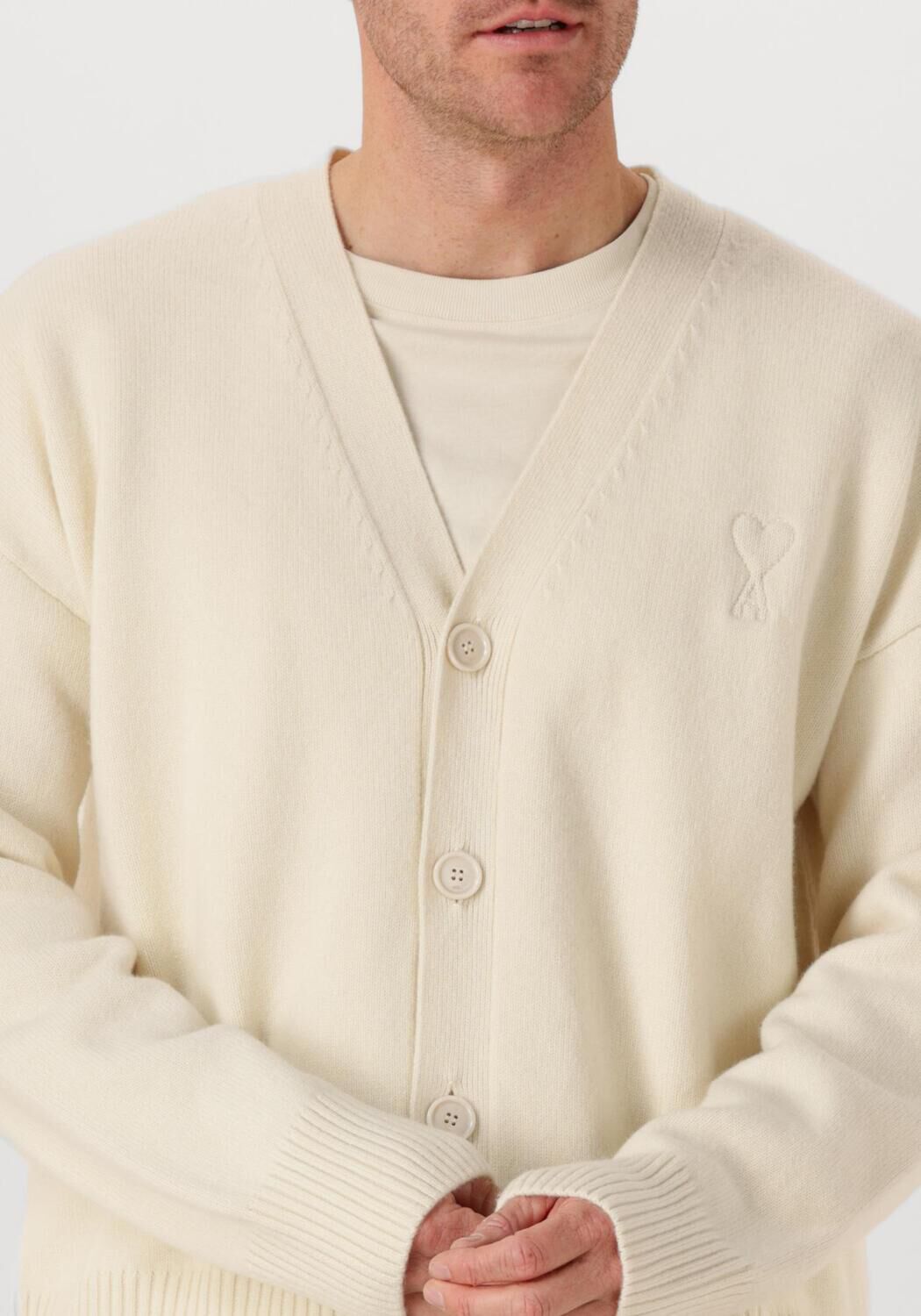 Ecru AMI PARIS Trui ADC CARDIGAN - large