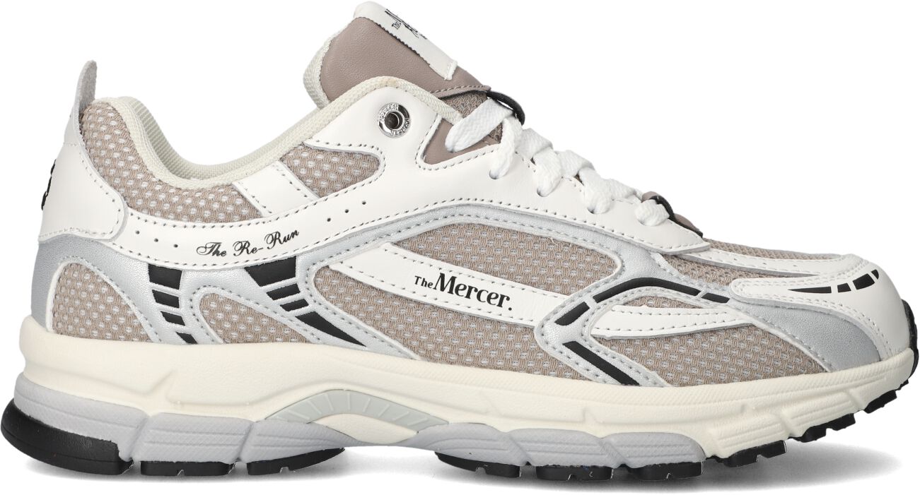 Mercer Amsterdam Lage Sneakers Dames The Re-run White Silver, Maat: 43, Materiaal: Leatherlook, Kleur: Wit afbeelding 1