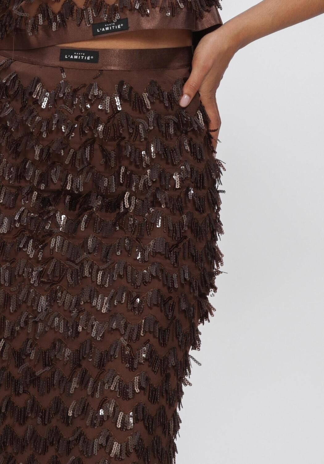 Bruine HAUTE L'AMITI&Eacute; Rokken LIMONELE PENCIL SKIRT - large