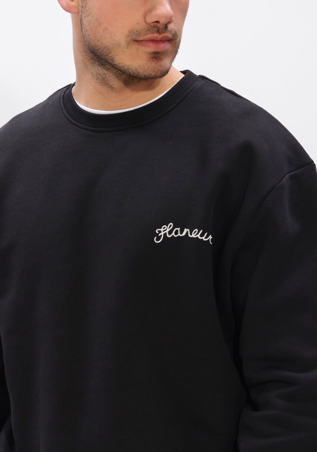 Zwarte FLANEUR Sweater SIGNATURE SWEATER - large