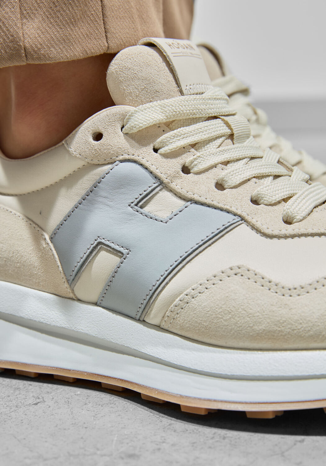 witte hogan lage sneakers h641 allacciato