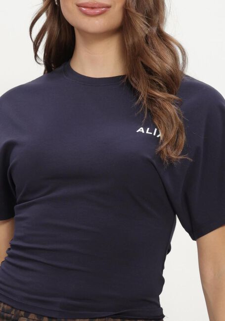 Donkerblauwe ALIX THE LABEL T-shirt LADIES KNITTED BADWING T-SHIRT - large