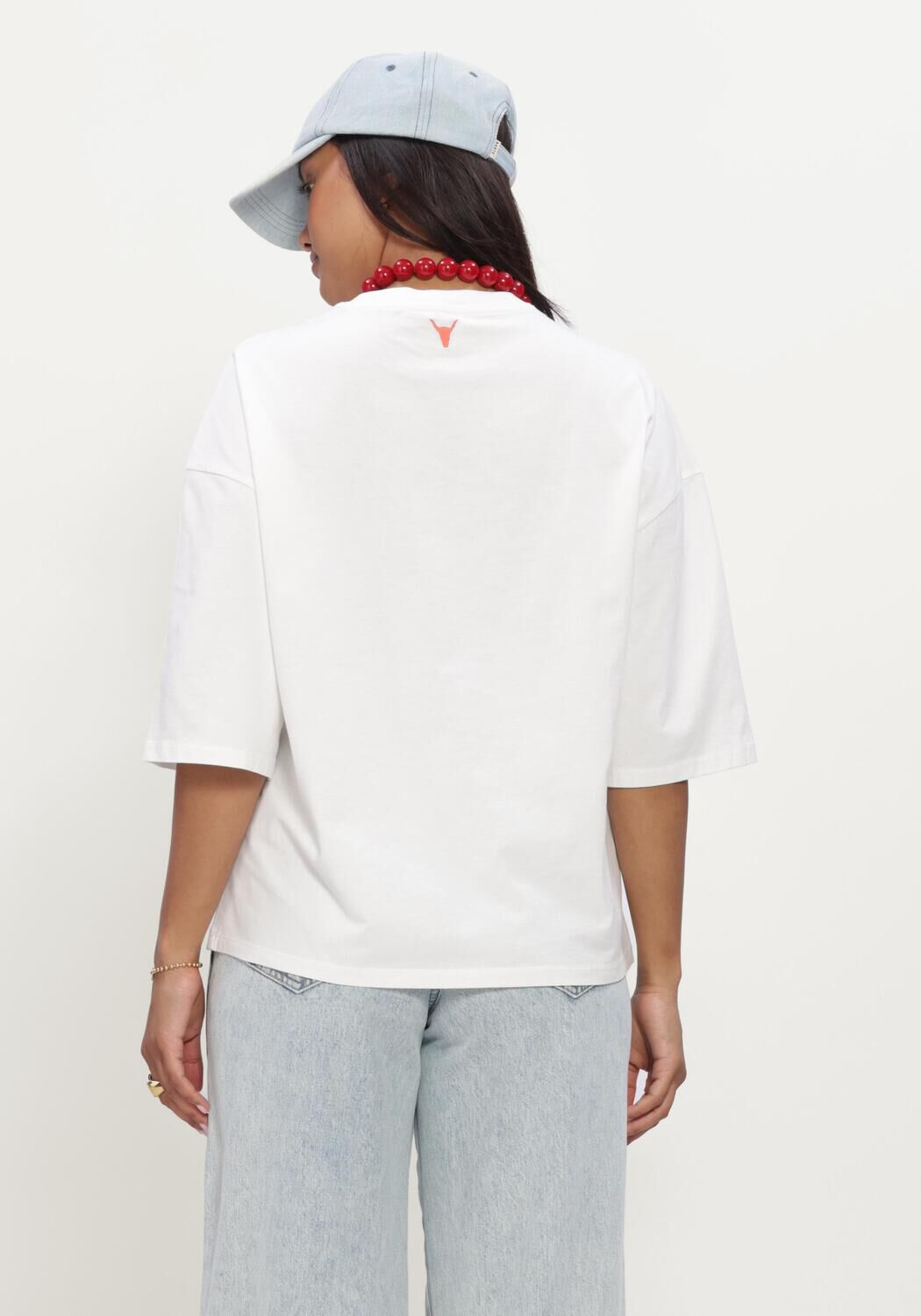 Witte ALIX THE LABEL Tops & T-shirts LADIES KNITTED 14 THE LABEL T-SHIRT - large