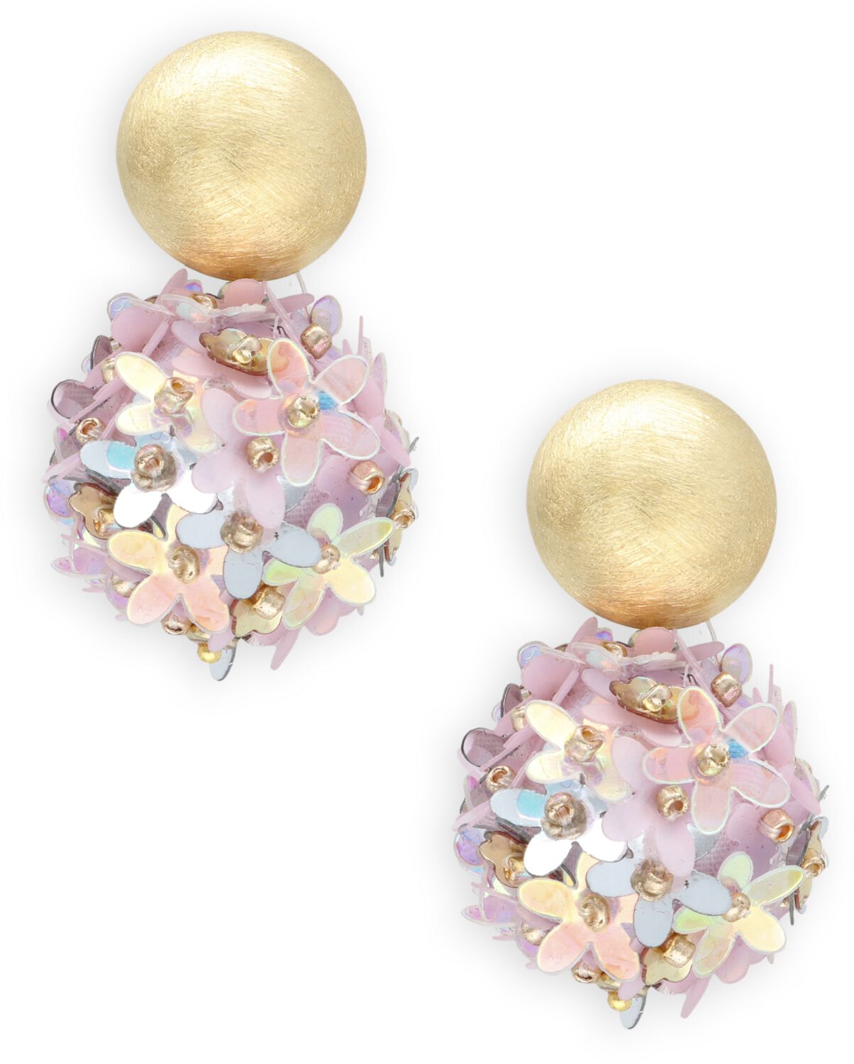 LOTT. gioielli Oorbellen Dames Sequin Flower Globe M, Materiaal: Stainless steel, Kleur: Goudkleurig afbeelding