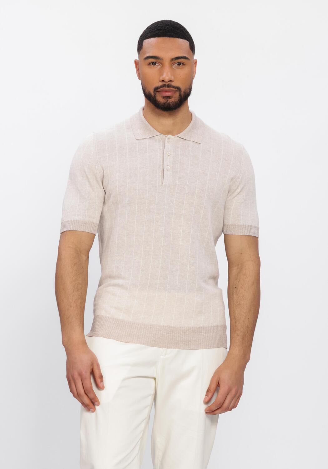 Beige GRAN SASSO Polo TENNIS S/SLV - large