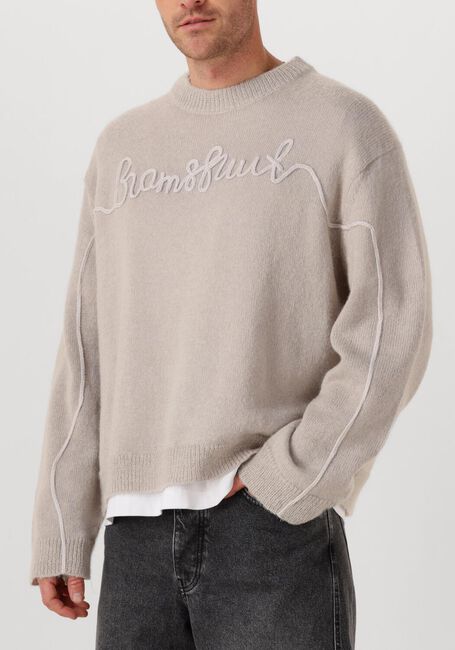 Beige BRAM'S FRUIT Trui GARDEN HOSE KNIT CREWNECK - large