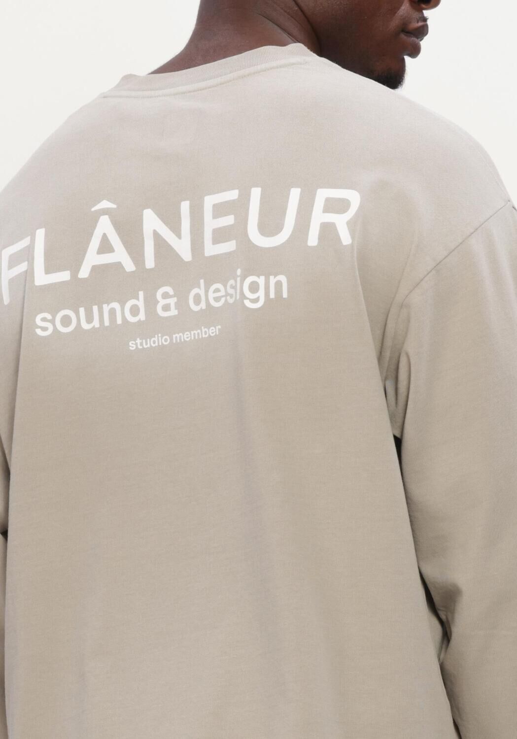 Beige FLANEUR T-shirt SOUND + DESIGN STUDIO MEMBER LONG SLEEVE - large