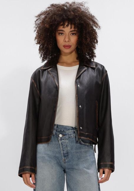 Bruine ALTER EGO Leren jas FALLON - large