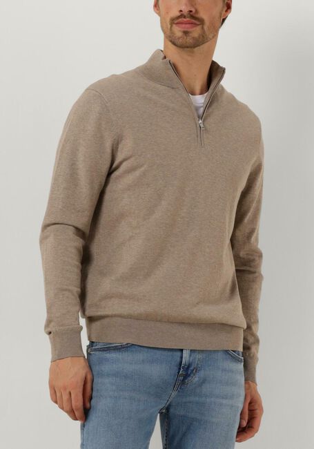 Beige PROFUOMO Trui PULLOVER HALF ZIP - large