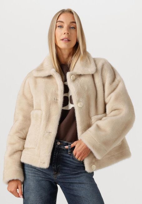 Beige STUDIO AR Faux fur jas FAJE - large