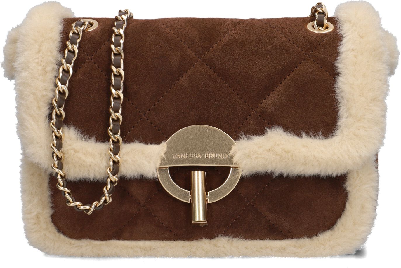 Vanessa Bruno Vanessa Bruno Schoudertas Dames Moon Moyen.1, Materiaal: Suède, Kleur: Bruin