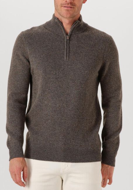Grijze PROFUOMO Trui PULLOVER HALF ZIP WOOL BLEND - large