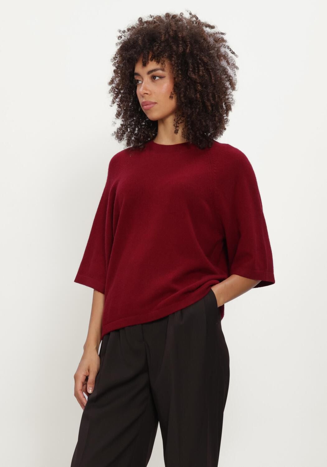 Bordeaux ABSOLUT CASHMERE T-shirt LEANA - large