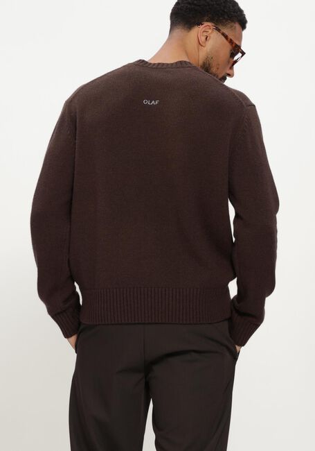 Bruine OLAF HUSSEIN Trui ESSENTIAL KNITTED CREWNECK - large