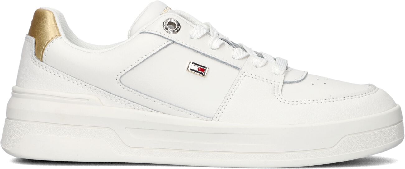 Tommy Hilfiger Lage Sneakers Dames Essential Basket Sneaker, Maat: 42, Materiaal: Leer, Kleur: Wit