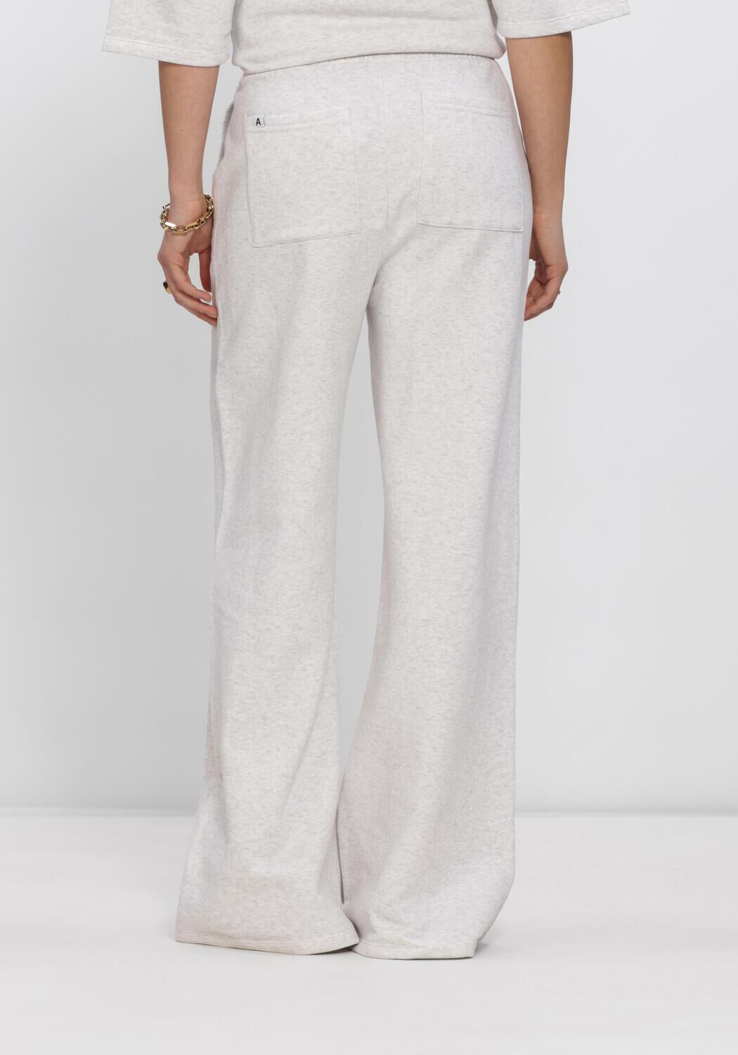 Lichtgrijze ALIX THE LABEL Broeken LADIES KNITTED WIDE LEG SWEAT PANTS - large