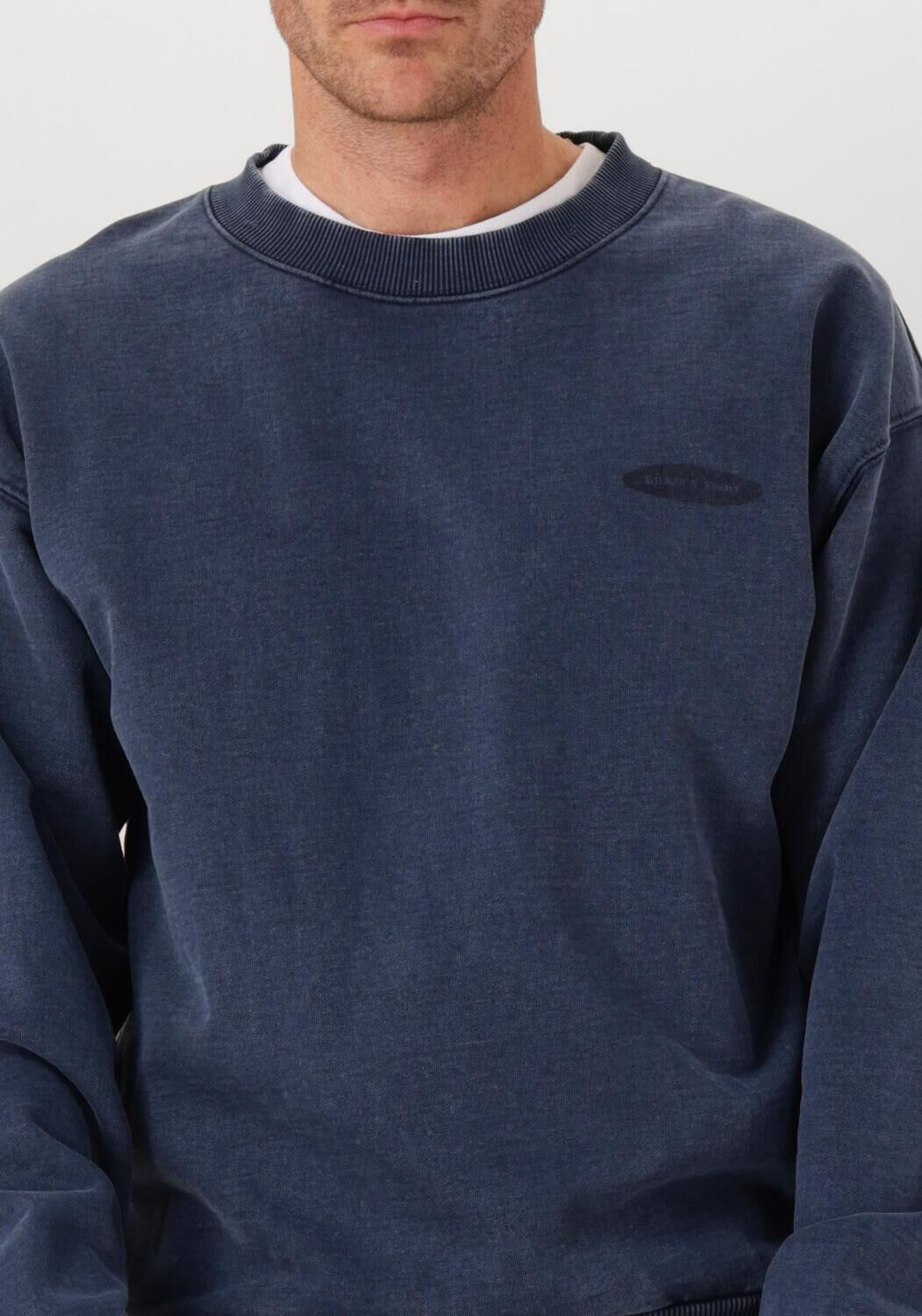 Blauwe BRAM'S FRUIT Sweater DISTRESSED F*CK OFF CREWNECK - large