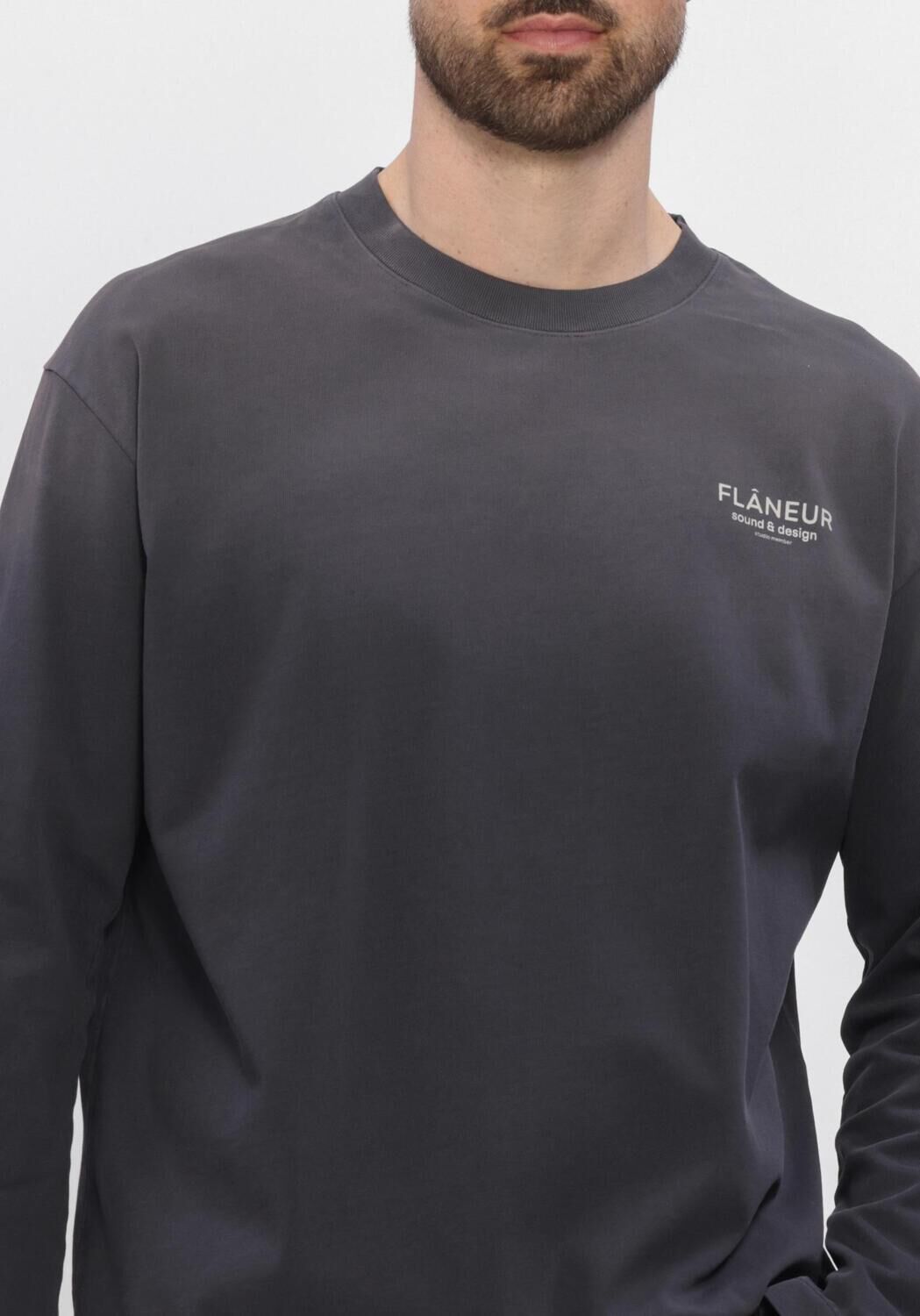 Grijze FLANEUR T-shirt SOUND + DESIGN LONGSLEEVE WASHED - large