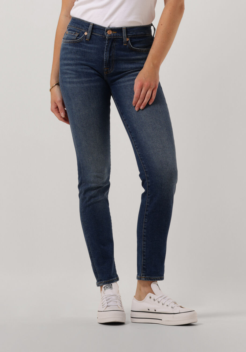 7 for all Mankind Skinny Jeans Dames Roxanne Luxe Vintage, Maat: 25, Kleur: Blauw