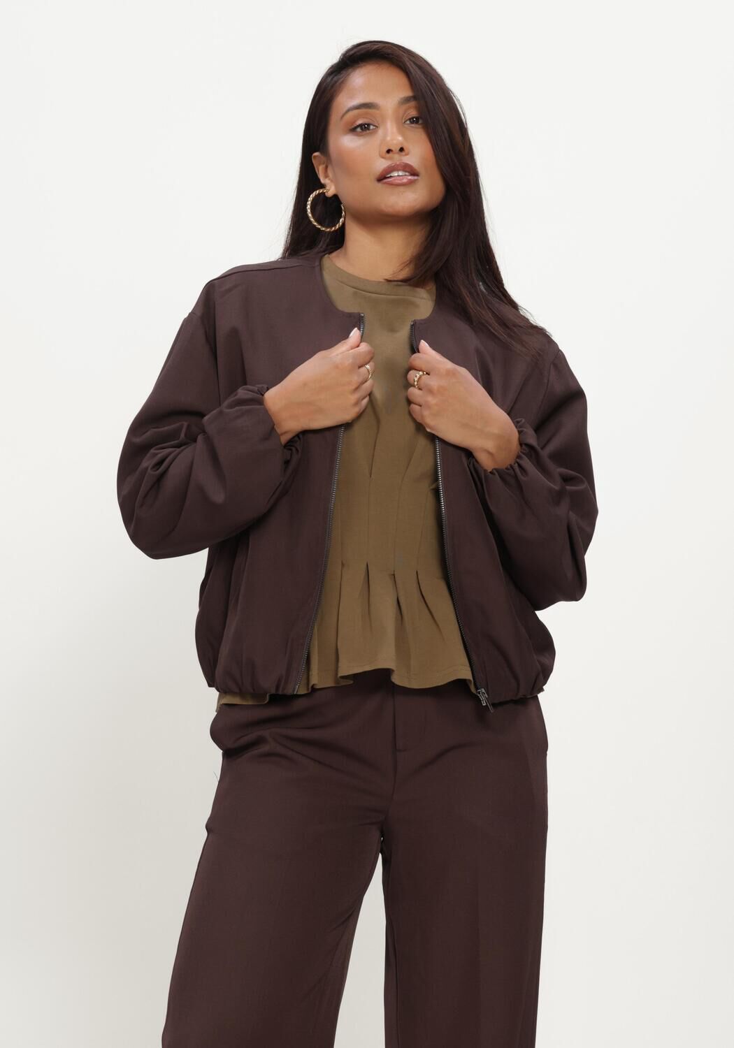 Bruine CO'COUTURE Jassen LUNACC BALLOON ZIP JACKET - large