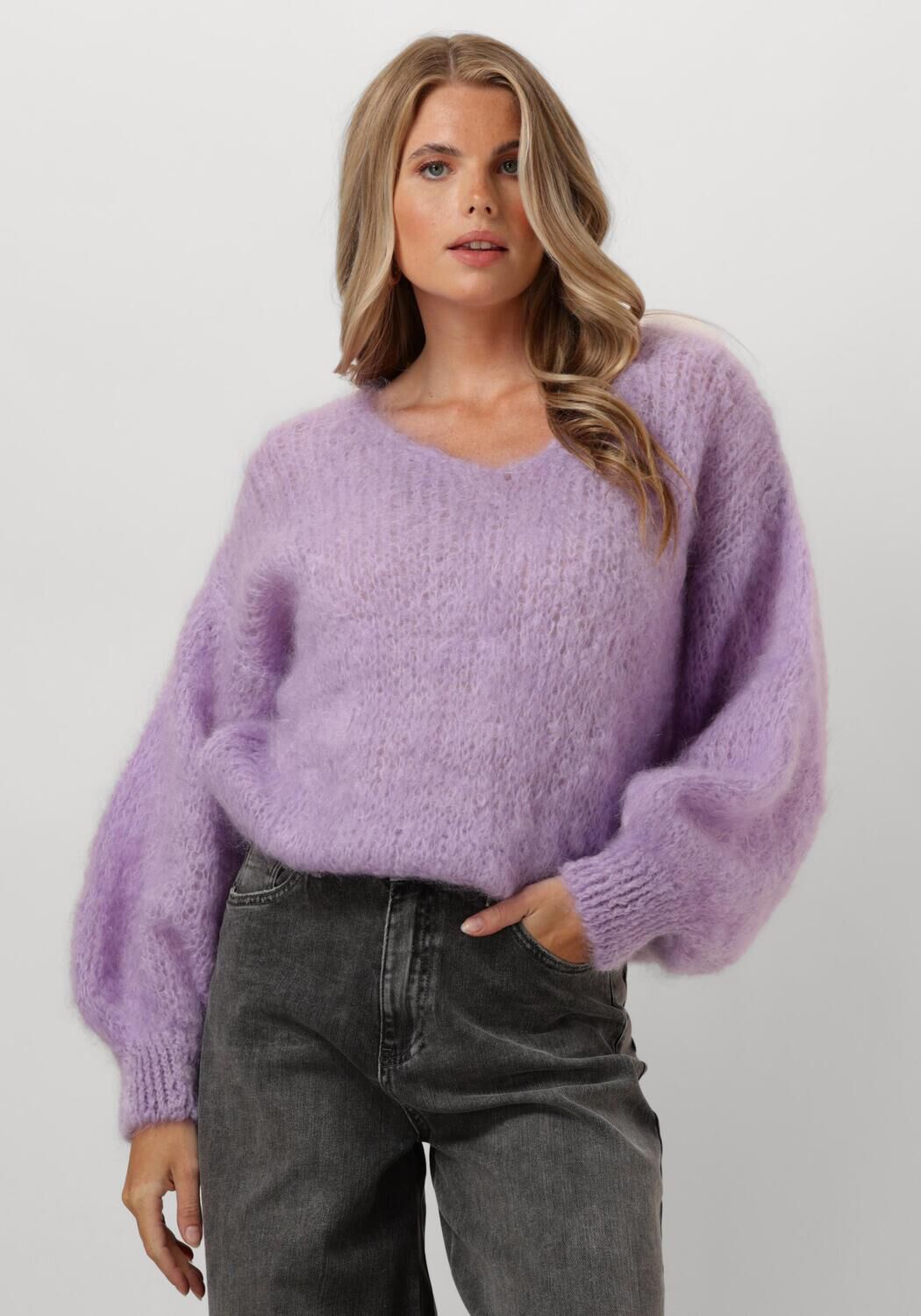 American Dreams Trui Dames Milana Ls Mohair Knit, Maat: L, Kleur: Lila