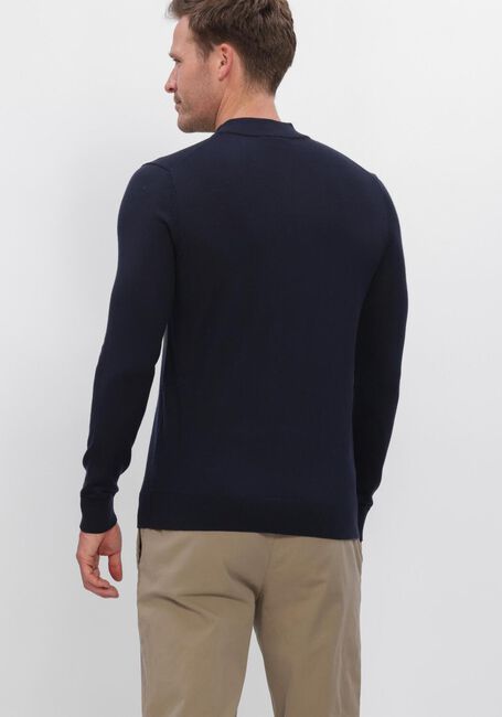 Donkerblauwe PROFUOMO Trui PULLOVER MOCK NECK EXTRAFINE MERINO - large
