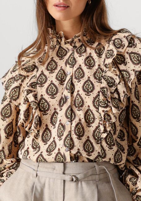 Beige SUMMUM Blouses LONGSLEEVE BLOUSE PRINT BRODERY - large