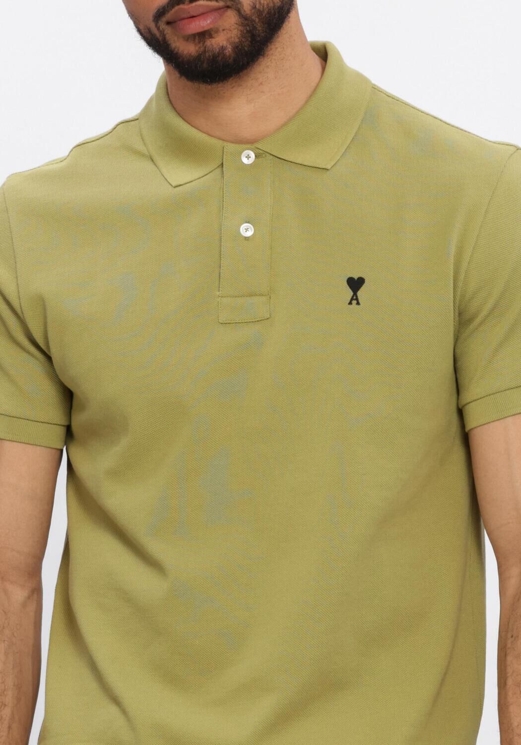 Groene AMI PARIS Polo CONTRASTED AMI DE COEUR POLO SHIRT - large